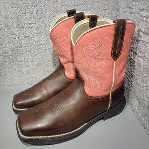 Ariat Anthem Shortie Myra Women’s Size US 10B Brown Pink Leather Cowboy Boots.